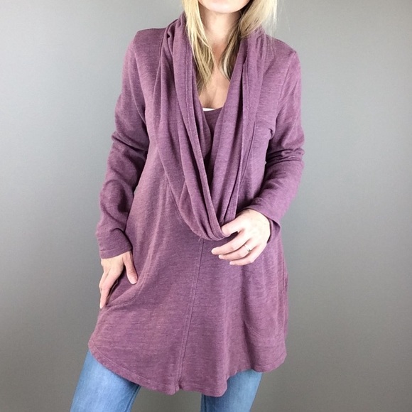 Lucy Tops - Lucy purple cowl neck layer tunic top